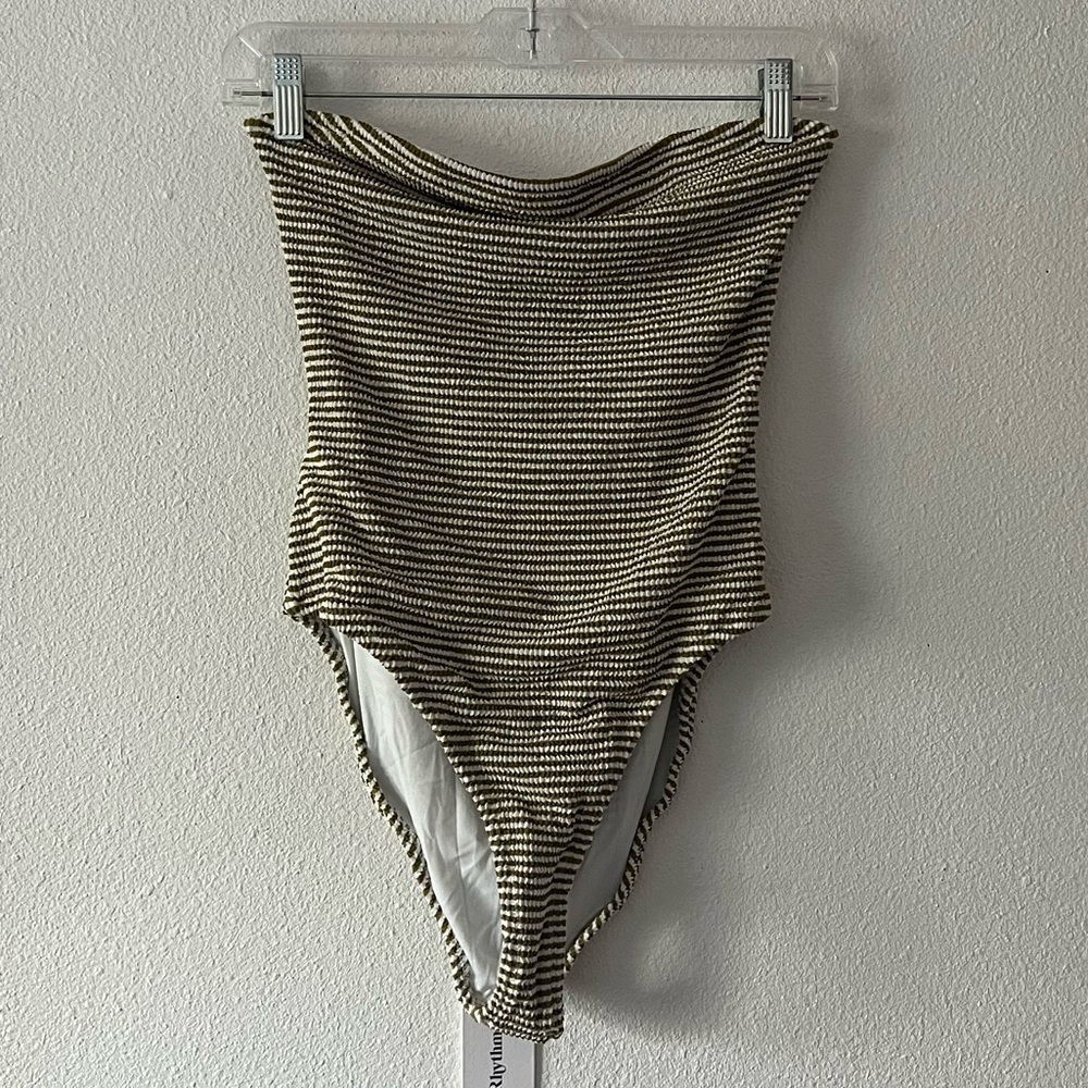 {Rhythm.} x Free People Brand New Sol Striped Scrunch One Piece Swimsuit